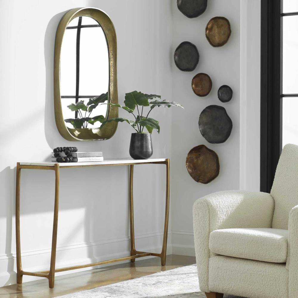 Uttermost Affinity White Marble Console Table