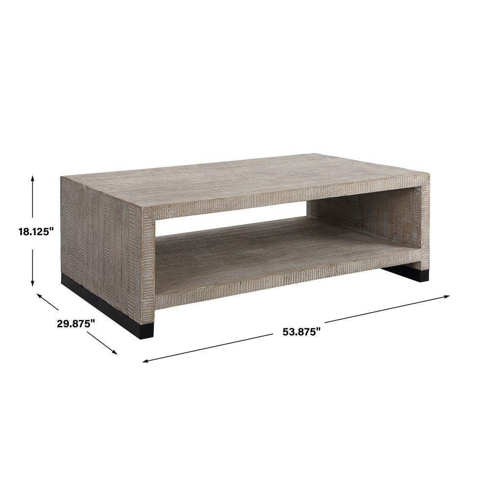 Uttermost Bosk White Washed Coffee Table