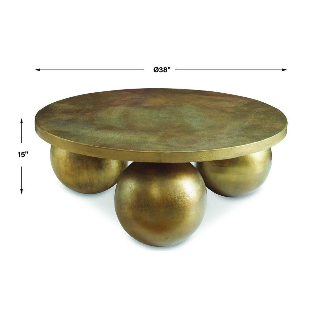 Uttermost Triplet Antique Brass Coffee Table