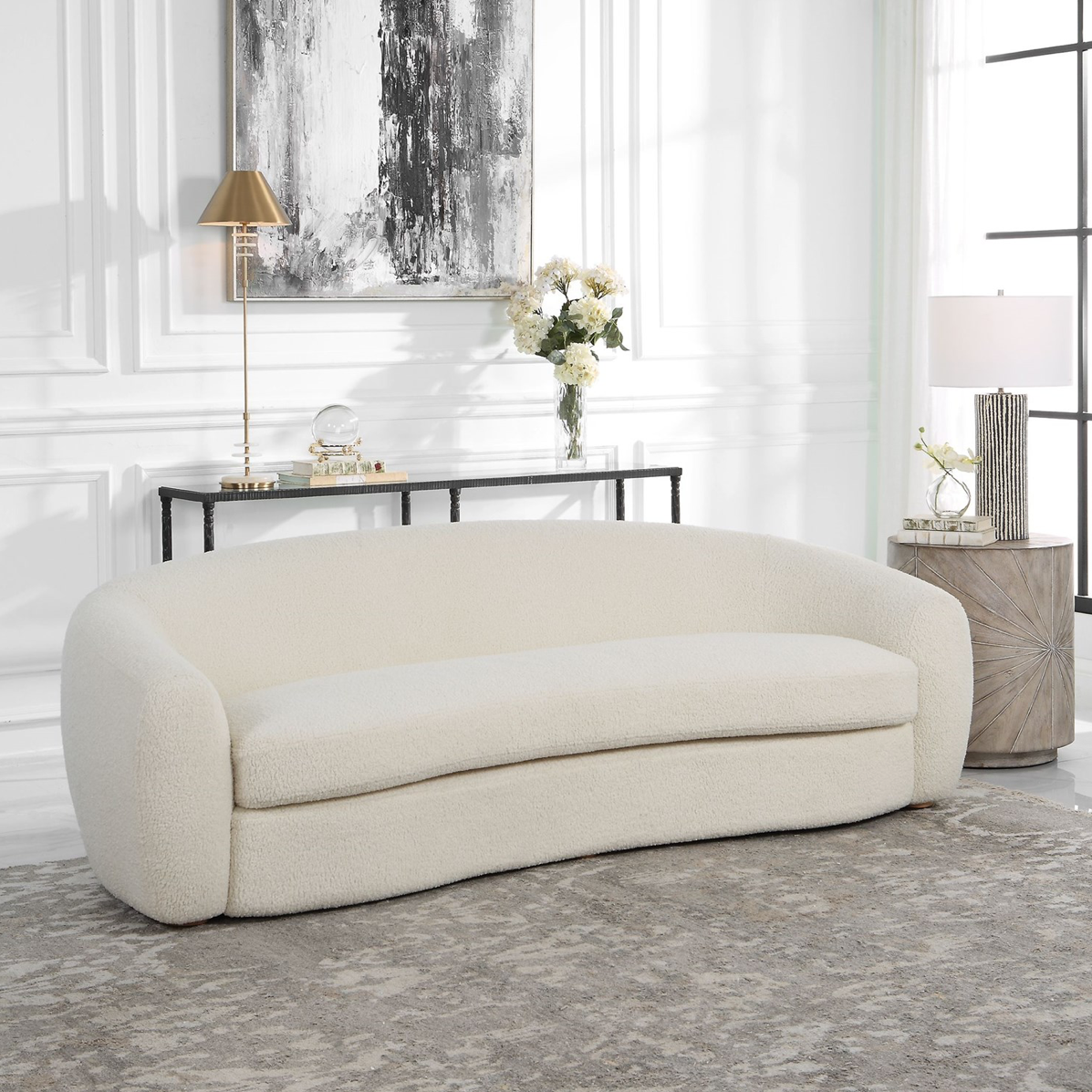 Uttermost Uttermost Capra Art Deco White Sofa