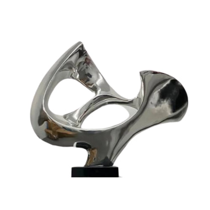 Abstract Mask Floor Sculpture With Black Stand