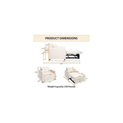 3-in-1 Folding Sofa Bed with Adjustable Backrest