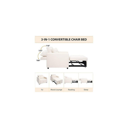 3-in-1 Folding Sofa Bed with Adjustable Backrest