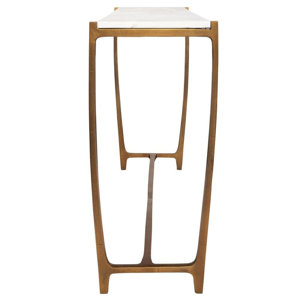Uttermost Affinity White Marble Console Table