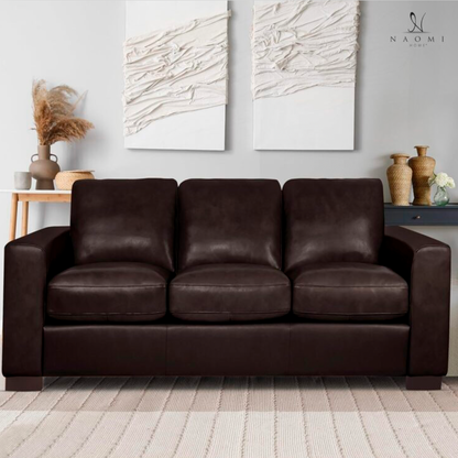 Oversized Genuine Leather 3 Seater Sofa