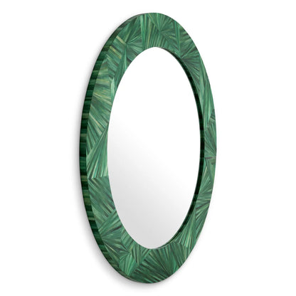 Mirror Cassara Straw Marquetry Green