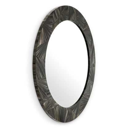 Mirror Cassara Straw Marquetry Charcoal