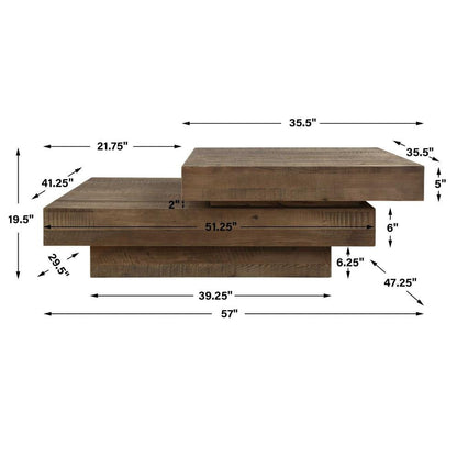 Uttermost Rustic Planes Modern Coffee Table