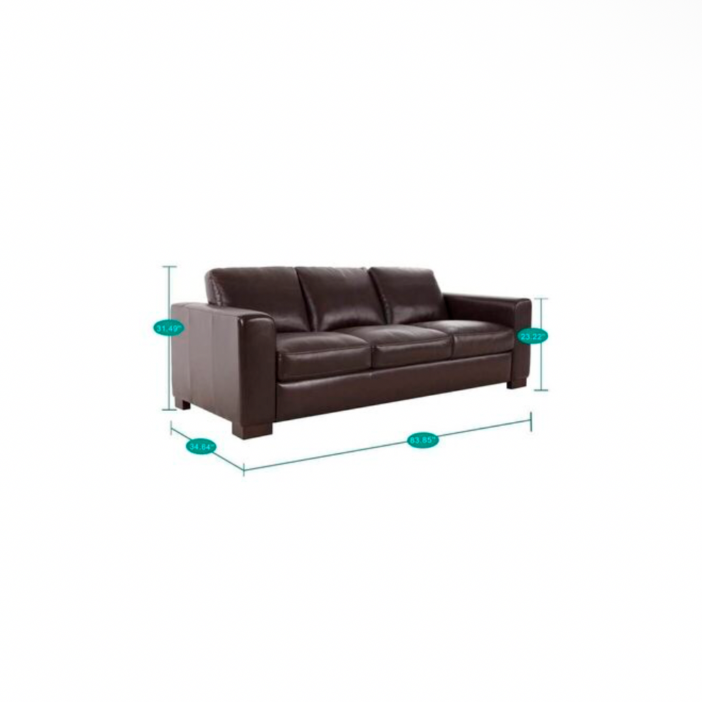 Oversized Genuine Leather 3 Seater Sofa