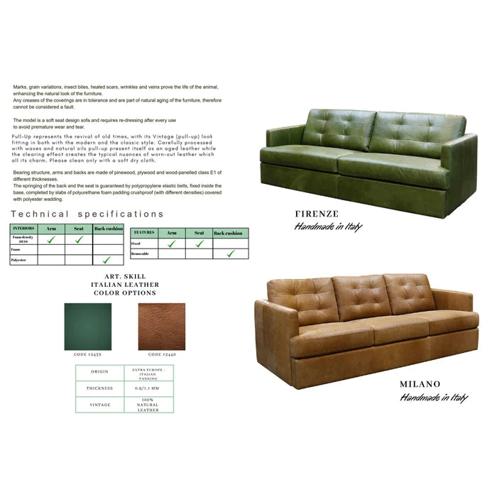 CARAMEL Sofa | Genuine Italian Leather