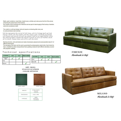 CARAMEL Sofa | Genuine Italian Leather