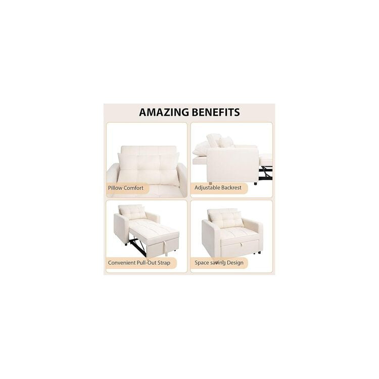 3-in-1 Folding Sofa Bed with Adjustable Backrest