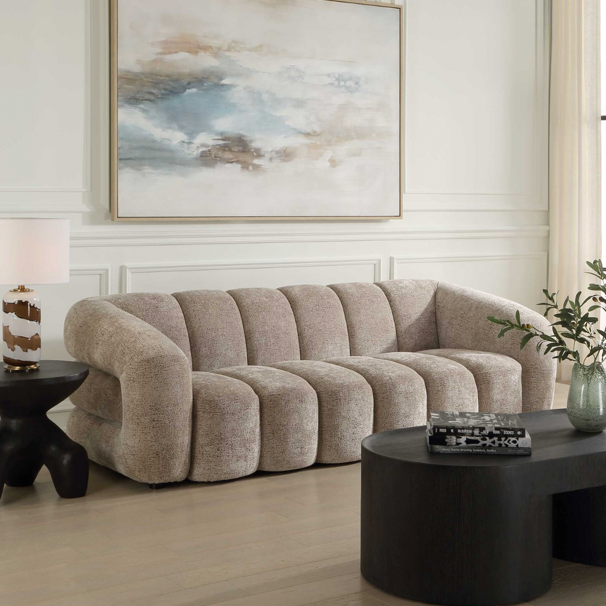 Uttermost Upholstered Chenille Sofa