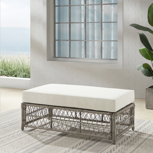 Crosley Thatcher Outdoor Wicker Coffee Table Ottoman