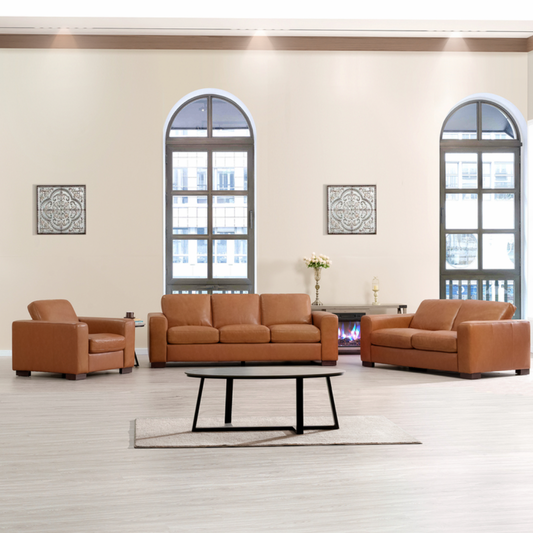 Freya Genuine Leather Sofa Set of 3
