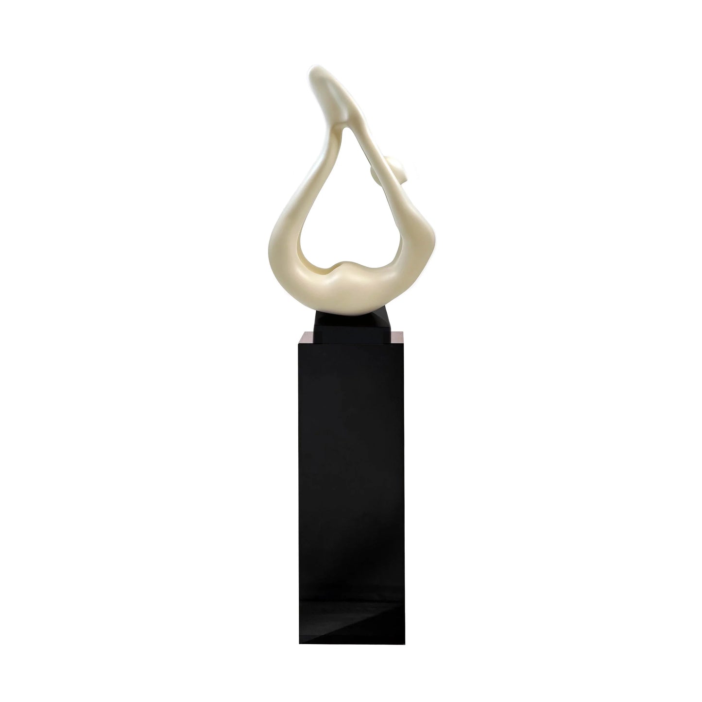 Yoga Floor Sculpture White With Black Base