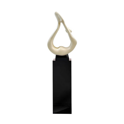 Yoga Floor Sculpture White With Black Base