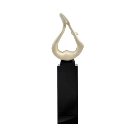 Yoga Floor Sculpture White With Black Base