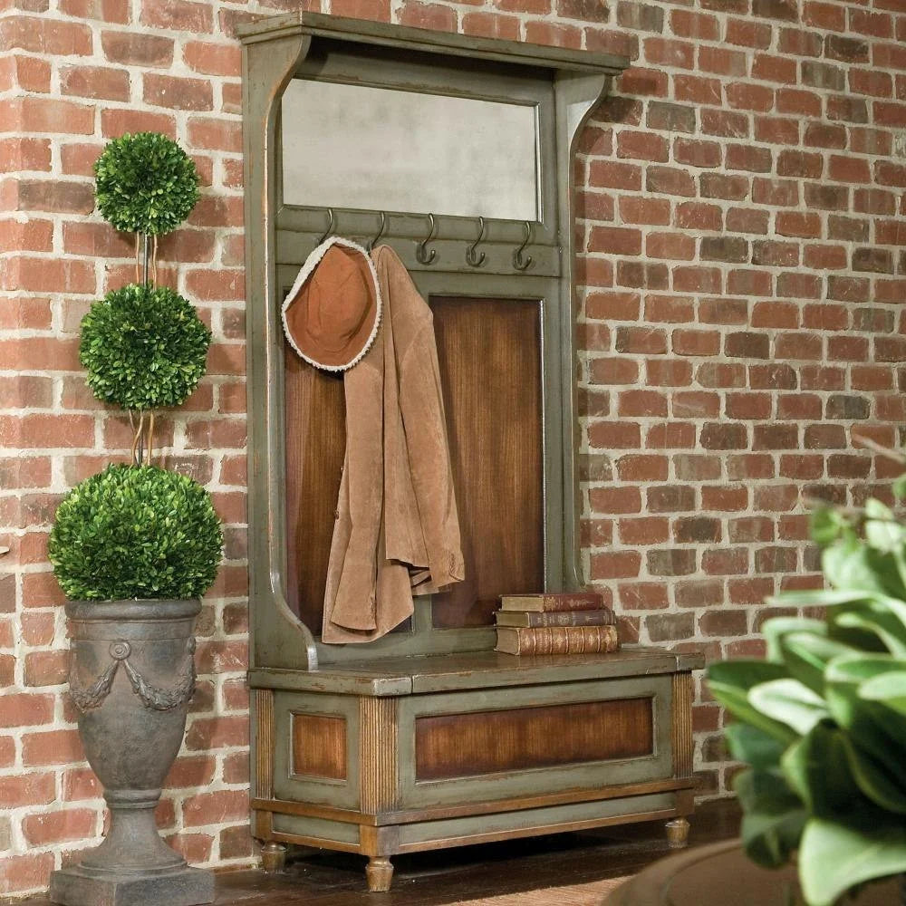 Uttermost Distressed Charcoal Riyo Hall Tree