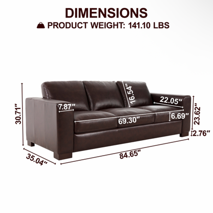 Oversized Genuine Leather 3 Seater Sofa