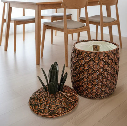 Pineapple Storage Basket Bronze (M) SE