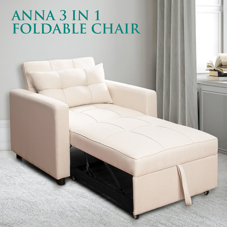 3-in-1 Folding Sofa Bed with Adjustable Backrest