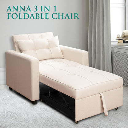3-in-1 Folding Sofa Bed with Adjustable Backrest