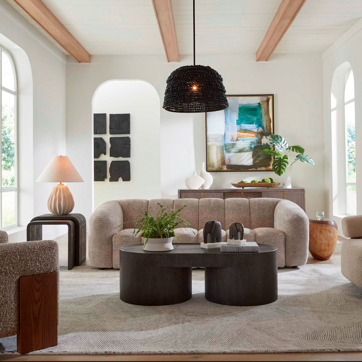 Uttermost Upholstered Chenille Sofa