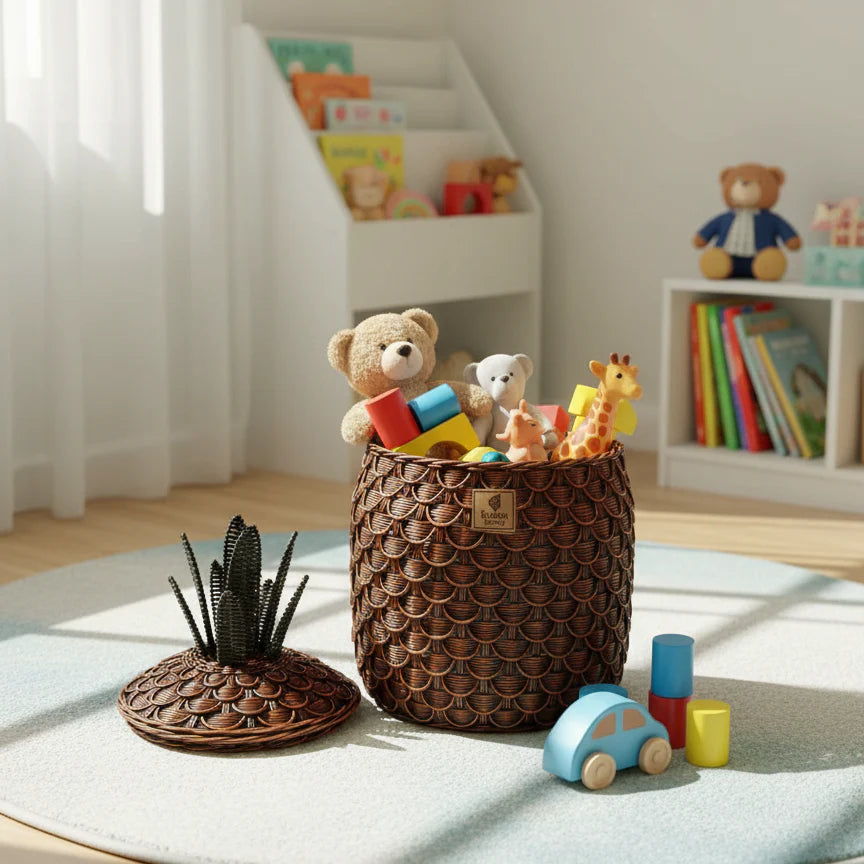 Pineapple Storage Basket Bronze (M) SE