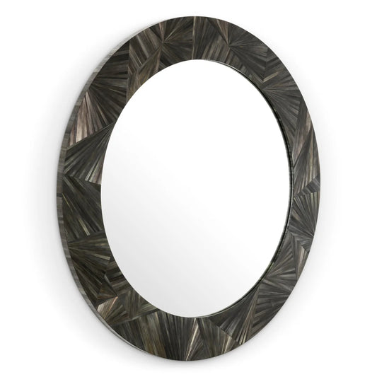 Mirror Cassara Straw Marquetry Charcoal