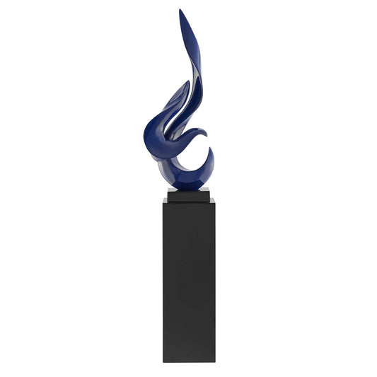 Flame Floor Sculpture With Black Stand