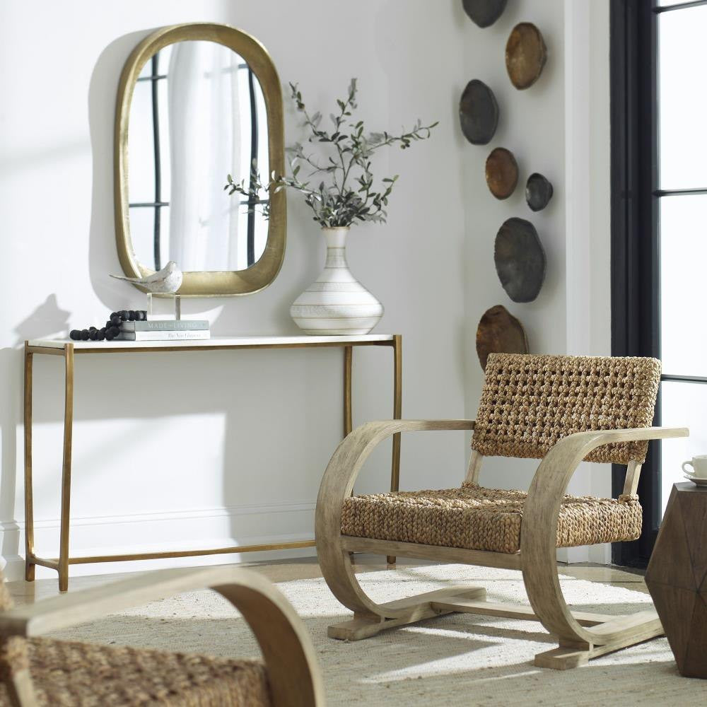Uttermost Affinity White Marble Console Table