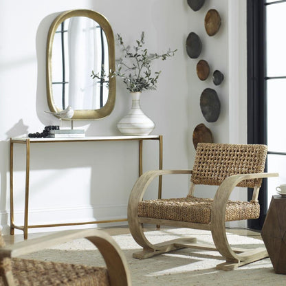 Uttermost Affinity White Marble Console Table