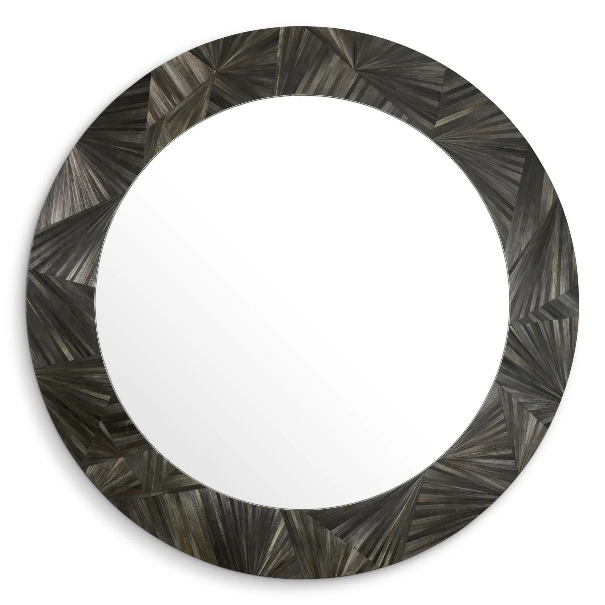 Mirror Cassara Straw Marquetry Charcoal
