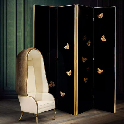 Euphoria Black Lacquer Metal Frame Screen