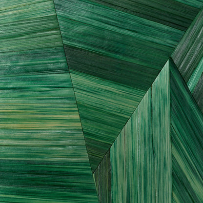 Mirror Cassara Straw Marquetry Green