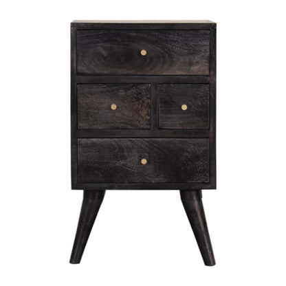 4 Drawer Multi Chestnut Nightstand