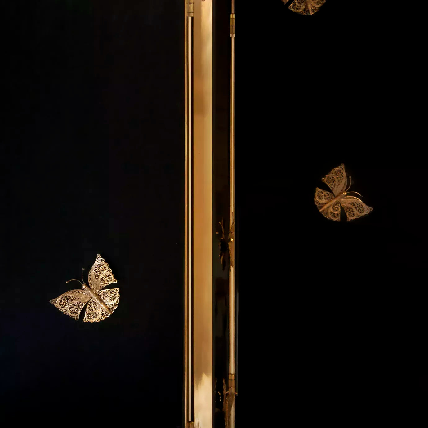 Euphoria Black Lacquer Metal Frame Screen