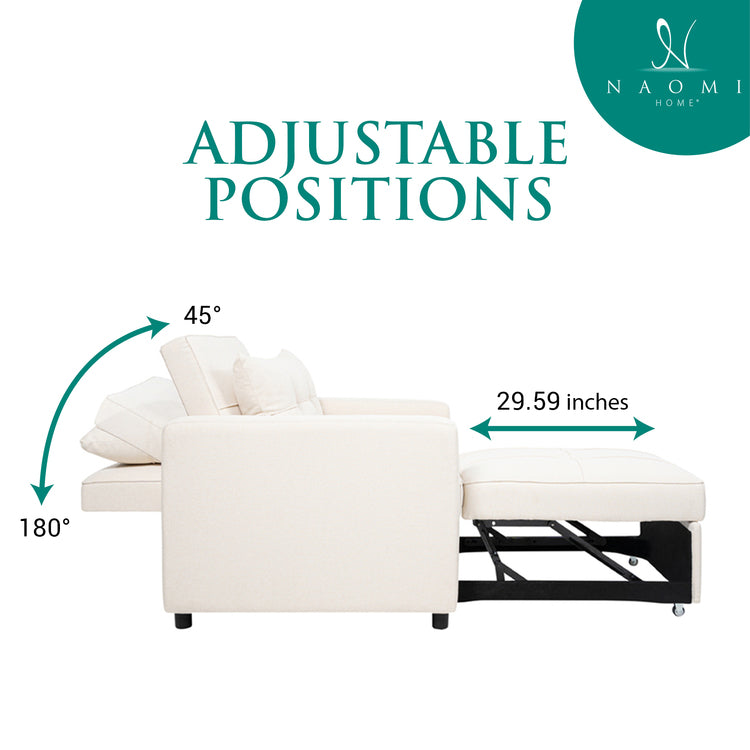 3-in-1 Folding Sofa Bed with Adjustable Backrest