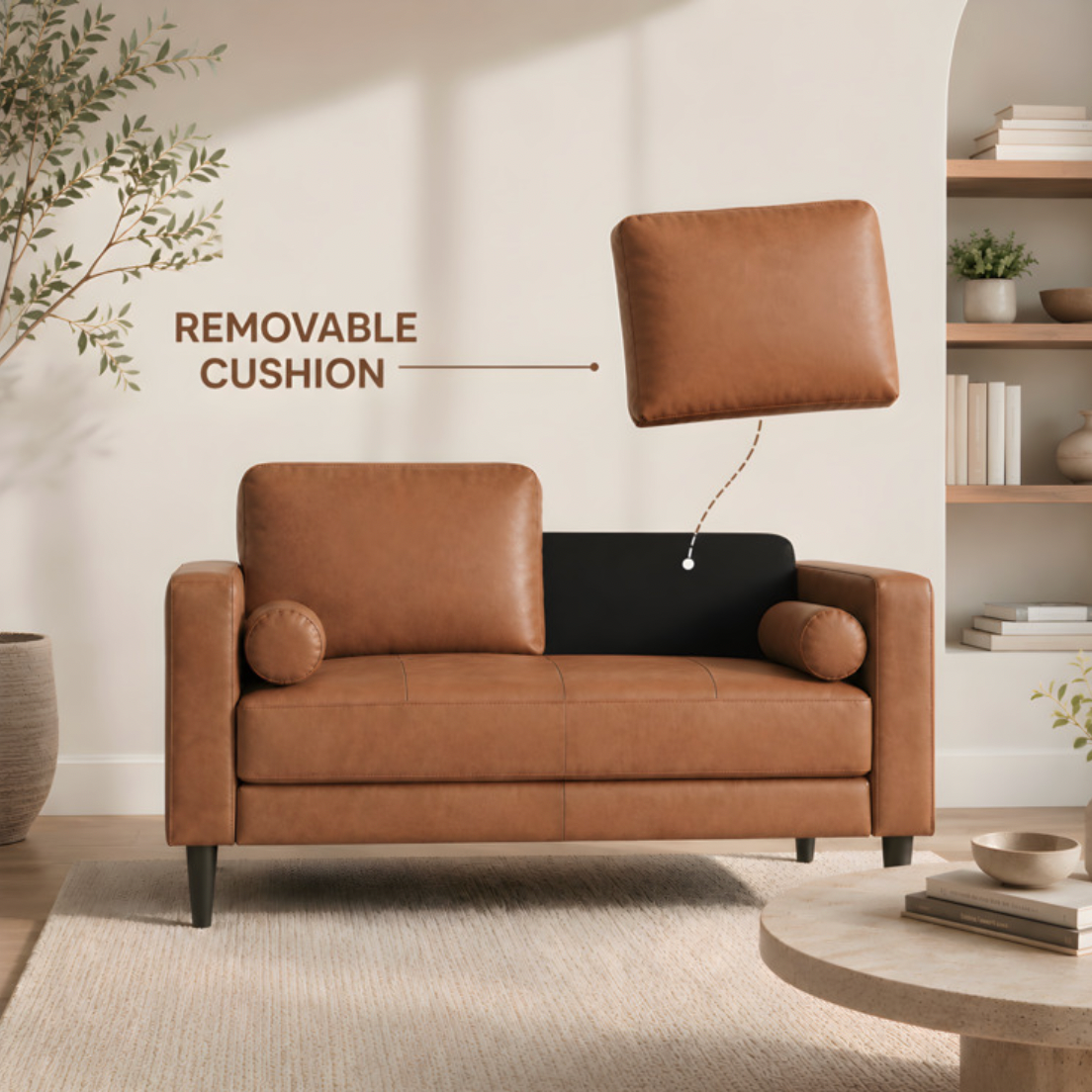 Top Grain Genuine Leather Loveseat