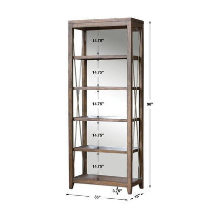 Uttermost Delancey Weathered Oak Etagere