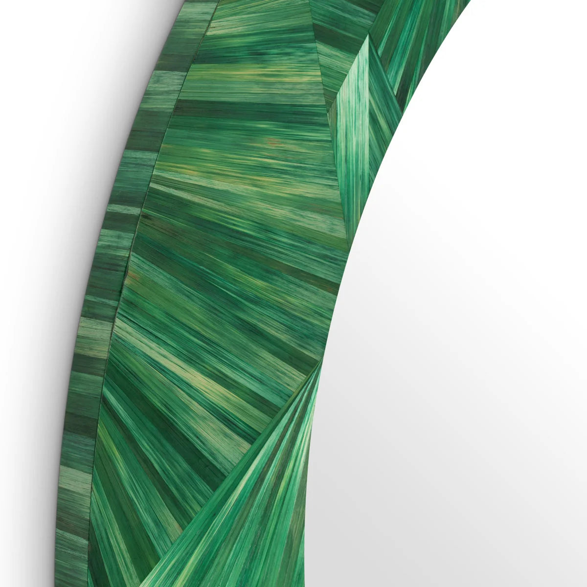 Mirror Cassara Straw Marquetry Green