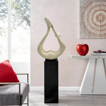 Yoga Floor Sculpture White With Black Base