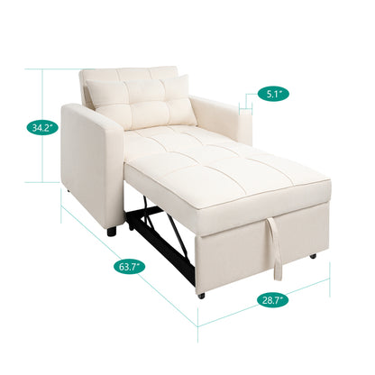 3-in-1 Folding Sofa Bed with Adjustable Backrest