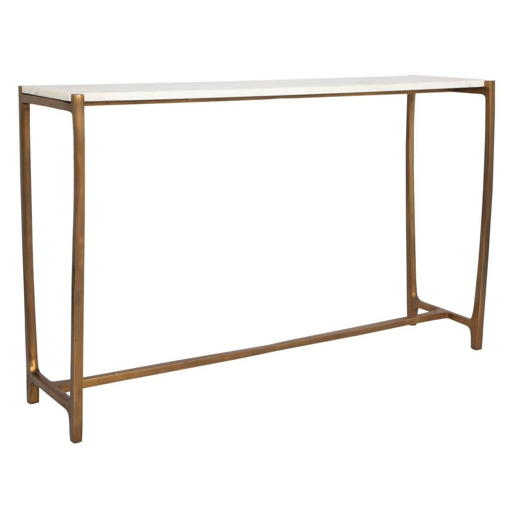 Uttermost Affinity White Marble Console Table