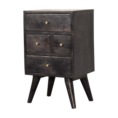 4 Drawer Multi Chestnut Nightstand
