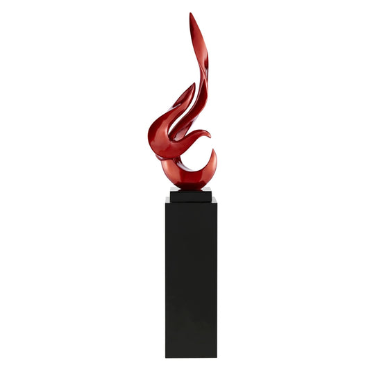Flame Floor Sculpture With Black Stand