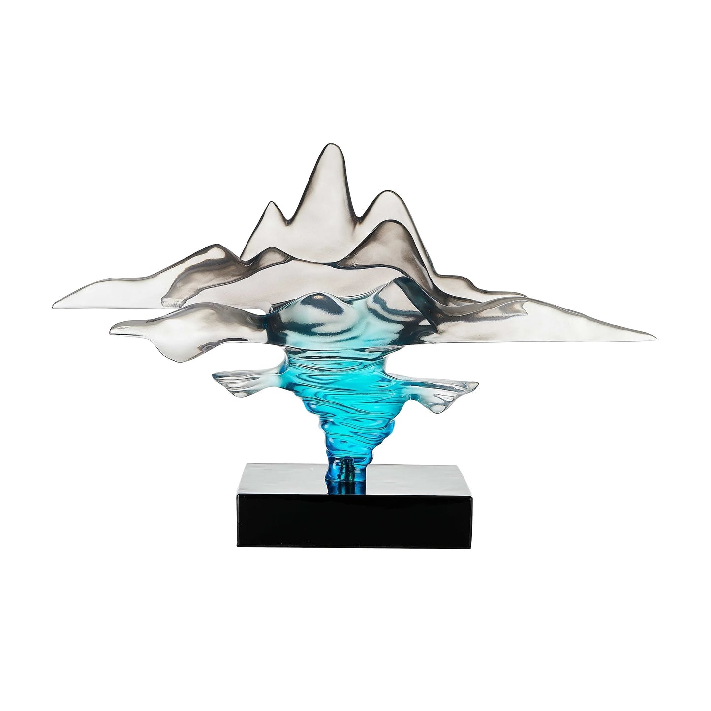 Clear Gray & Blue Sculpture