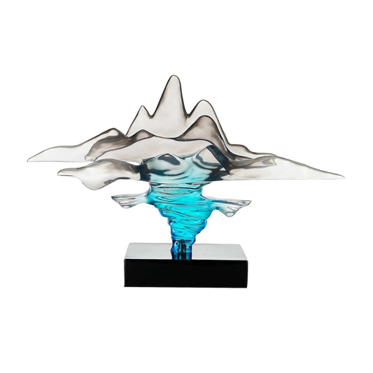 Clear Gray & Blue Sculpture