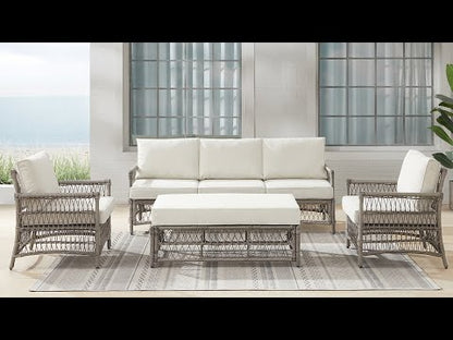 Crosley Thatcher Outdoor Wicker Coffee Table Ottoman